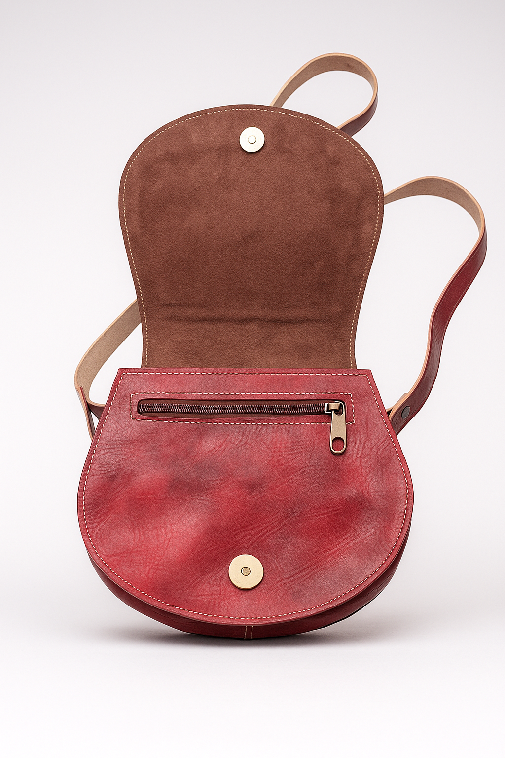 Woven Saddle Leather Shoulder Bag