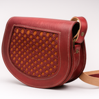 Handwoven Leather Saddle Bag