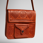 Handcrafted Embossed Leather Shoulder Bag