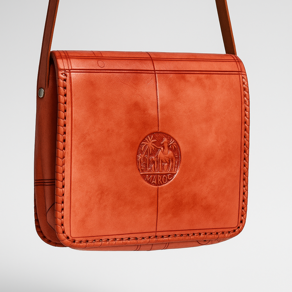 Handcrafted Embossed Leather Shoulder Bag