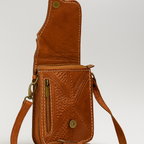 Vintage Brown Leather Crossbody Bag – Handcrafted Boho Design