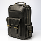 Executive Black Leather Backpack – Modern Vintage Design